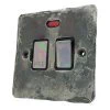 13 Amp Switched Fused Spur with Neon : Black Nickel Trim Flat Vintage Rustic Pewter Switched Fused Spur