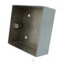 Satin Chrome - Single Solid Metal Surface Mount Wall Box - 35mm Depth. (94mm x 94mm) For Large Plate Sockets and Switches