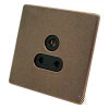 5 Amp Round Pin Unswitched Socket : Black Trim Screwless Aged Old Copper Round Pin Unswitched Socket (For Lighting)