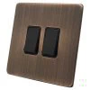 Screwless Aged Antique Copper Light Switch - 2
