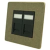 2 Gang RJ45 Cat5e Socket - Cat5 and Cat6 available on request : Black Trim