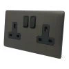 Screwless Aged Old Bronze Switched Plug Socket - 1