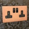 Screwless Aged Old Copper Switched Plug Socket - 2