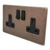 Screwless Aged Old Copper Switched Plug Socket - 1