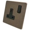 Screwless Aged Old Copper Switched Plug Socket - 3