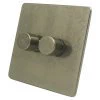 Screwless Aged Old Nickel LED Dimmer and Push Light Switch Combination - 2