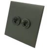 Screwless Square Old Bronze Toggle (Dolly) Switch - 2