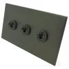 Screwless Square Old Bronze Toggle (Dolly) Switch - 3