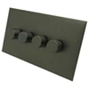 Screwless Square Old Bronze Push Intermediate Switch and Push Light Switch Combination - 2