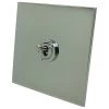 1 Gang 20 Amp 2 Way Toggle (Dolly) Light Switch Screwless Square Polished Chrome Toggle (Dolly) Switch
