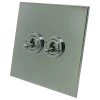 Screwless Square Polished Chrome Toggle (Dolly) Switch - 2