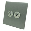 Screwless Square Satin Chrome Toggle (Dolly) Switch - 1