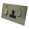 Cooker Control - 45 Amp Double Pole Switch with 13 Amp Plug Socket : Black Trim