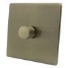 1 Gang 100W 2 Way LED (Trailing Edge) Dimmer (Min Load 1W, Max Load 100W) Screwless Supreme Antique Brass LED Dimmer