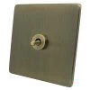 1 Gang 20 Amp 2 Way Toggle (Dolly) Light Switch Screwless Supreme Antique Brass Toggle (Dolly) Switch