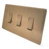 3 Gang Centre Off Retractive Switch - Double Plate