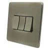 Screwless Supreme Antique Pewter Retractive Centre Off Switch - 2