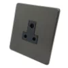5 Amp Round Pin Unswitched Socket : Black Trim Screwless Supreme Bronze Round Pin Unswitched Socket (For Lighting)