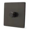 Screwless Supreme Bronze LED Dimmer and Push Light Switch Combination - 2