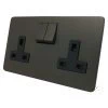2 Gang - Double 13 Amp Switched Plug Sockett Screwless Supreme Old Bronze Switched Plug Socket