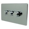 Screwless Supreme Polished Chrome LED Dimmer and Push Light Switch Combination - 1