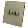 Screwless Supreme Polished Nickel Toggle (Dolly) Switch - 1