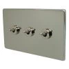 Screwless Supreme Polished Nickel Toggle (Dolly) Switch - 2