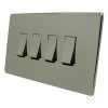 Screwless Supreme Polished Nickel Retractive Centre Off Switch - 1