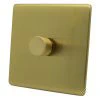 1 Gang 100W 2 Way LED (Trailing Edge) Dimmer (Min Load 1W, Max Load 100W) Screwless Supreme Satin Brass LED Dimmer