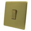 1 Gang Centre Off Retractive Switch Screwless Supreme Satin Brass Retractive Centre Off Switch