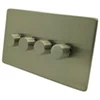 Screwless Supreme Satin Nickel LED Dimmer and Push Light Switch Combination - 2