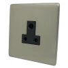 Screwless Supreme Satin Nickel Round Pin Unswitched Socket (For Lighting) - 1