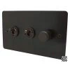 3 Gang Combination : 1 x 400w 2 Way Dimmer Switch + 2 x 20 Amp 2 Way Toggle Switch