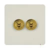 2 Gang 2 Way Toggle Light Switches (The image shows polished brass toggles, please ask if you would like a different toggle finish. Toggles are not available in white)