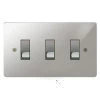 3 Gang 10 Amp 2 Way Light Switch - Double Plate