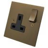 Seamless Square Bronze Antique Switched Plug Socket - 1