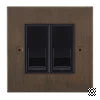 2 Gang Master Telephone Socket : Black Trim