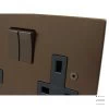 Seamless Square Bronze Antique Switched Plug Socket - 3