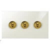 3 Gang 2 Way Toggle Light Switches (The image shows polished brass toggles, please ask if you would like a different toggle finish. Toggles are not available in white)