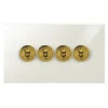 4 Gang 2 Way Toggle Light Switches (The image shows polished brass toggles, please ask if you would like a different toggle finish. Toggles are not available in white)