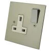 Seamless Square Polished Stainless Steel Switched Plug Socket - 1