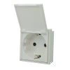 European (Schuko) Plug Socket with Flap Cover : White (counts as 2 modules).