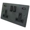 More information on the Flat Vintage Slate Flat Vintage Plug Socket with USB Charging