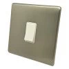 1 Gang Retractive Switch : White Trim Contemporary Screwless Brushed Nickel Retractive Switch