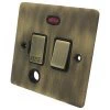 Flat Antique Brass Switched Fused Spur - 2
