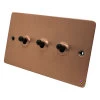 Flat Classic Brushed Copper Toggle (Dolly) Switch - 3