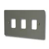 3 Gang Grid Plate Flat Grid Satin Stainless Grid Plates