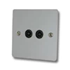 2 Gang - Standard aerial point with 2 outlets : Black Trim