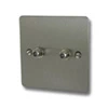 Flat Satin Stainless Satellite Socket (F Connector) - 1