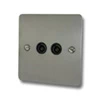 2 Gang - Standard aerial point with 2 outlets : Black Trim